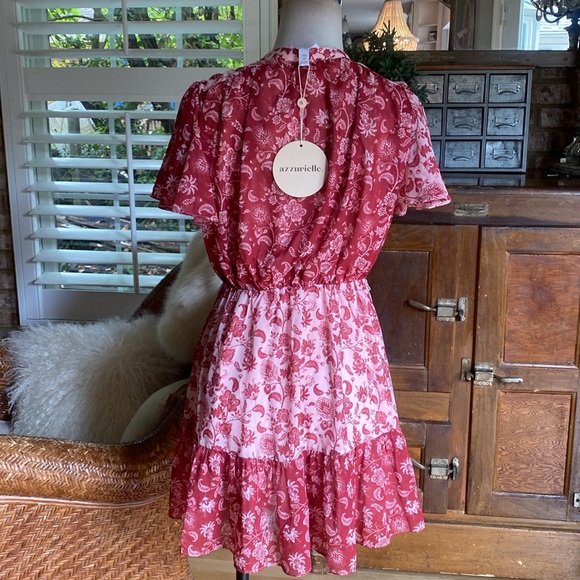 AZZURIELLE ELMIRA PRINTED MINI DRESS 10 READ - Picture 4 of 10